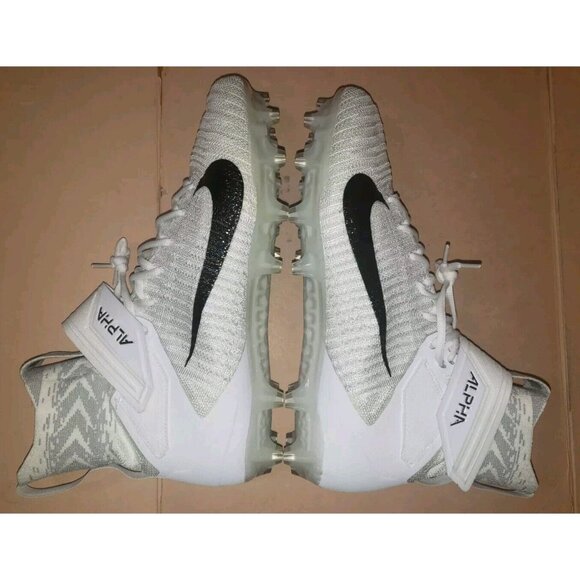 NIKE ALPHA MENACE ELITE 2 FLYKNIT FOOTBALL WHITE MEN'S SIZE 13W Wide NEW - Picture 7 of 13